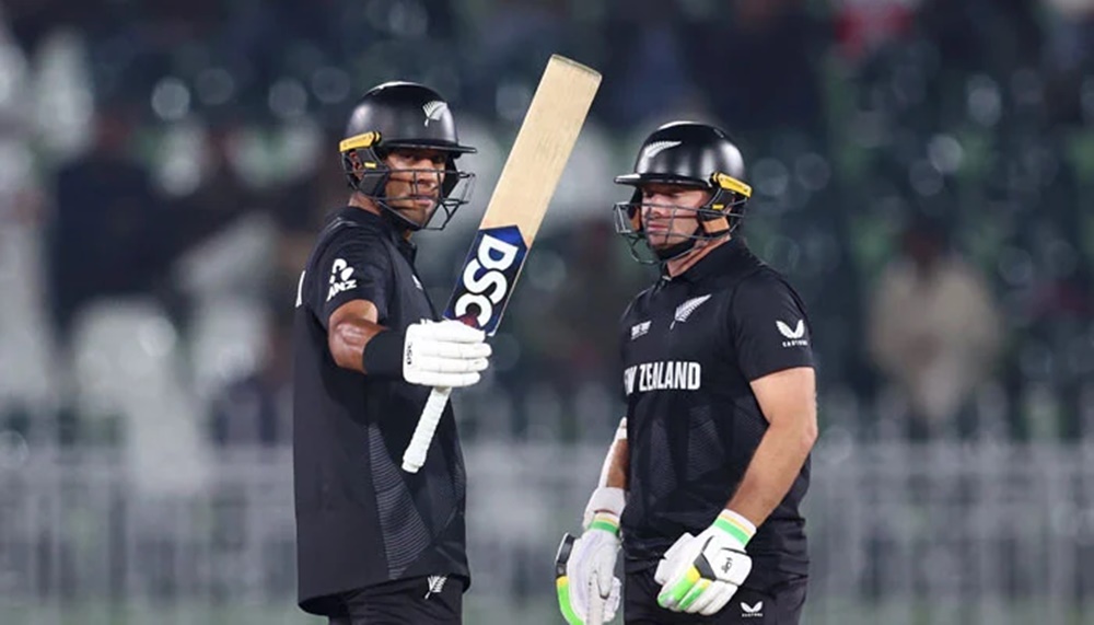 راچن رویندرا نے شاندار سنچری بنائی، فوٹو مقامی میڈیا