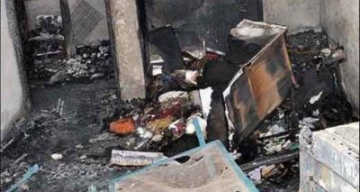 گھریلو ملازمہ نے باورچی خانے میں جیسے ہی چولہا جلایا تو دھماکے کے باعث آگ بھڑک اٹھی، فوٹومقامی میڈیا