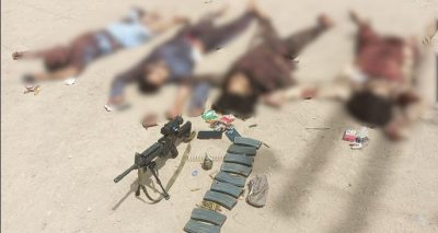 ہلاک ہونے والے بھارتی اسپانسر شدہ خوارج سے اسلحہ اور گولہ بارود بھی برآمد ہوا، فوٹو آئی ایس پی آر