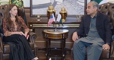 ملاقات میں امریکا کے پولیٹیکل قونصلر زیک ہارکن رائیڈر بھی موجود تھے ، فائل فوٹو