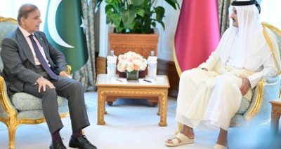 وزیراعظم نے قطری قیادت کو بلاجواز اشتعال انگیزی کے خلاف پاکستان کی مکمل یکجہتی اور حمایت کا یقین دلایا، فوٹو بشکریہ سرکاری میڈیا