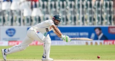 کپتان شان مسعود 87رنز بنا کر آئوٹ ہوئے، فوٹو سوشل میڈیا