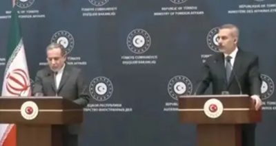 ایران اور ترکیہ کے وزرائے خارجہ مشترکہ پریس کانفرنس کر رہے ہیں ، فو ٹو سوشل میڈیا