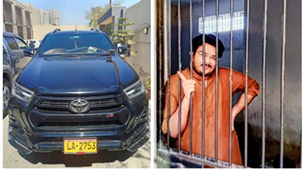 خاتون ایس پی کا بیٹا اور ویگو گاڑی