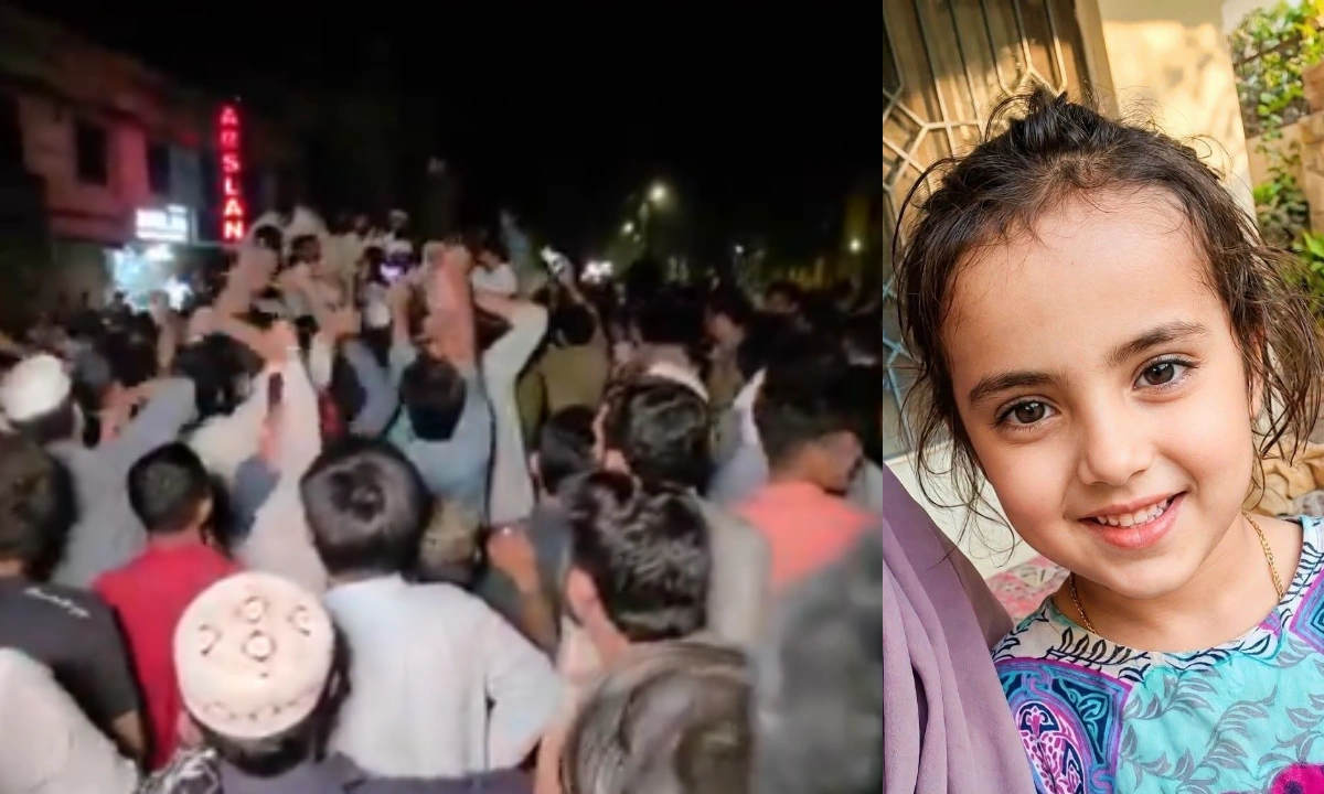 آیت نور کی یادگار تصویر، دوسری جانب ہری پور میں مطاہرے کا منطر