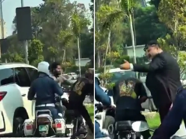 راولپنڈی میں ٹریفک وارڈن کی موجودگی میں وکیل کے موٹر سائیکل سوار پر تشدد کی ویڈیو وائرل، سی ٹی او نے نوٹس لے لیا