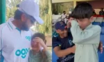 بابر اعظم ننھے مداح سے ملنے پہنچ گئے، ویڈیو سوشل میڈیا پر وائرل( فوٹو سوشل میڈیا ایکس)