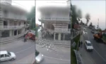 ایوبیہ میں تجاوزات کے خاتمے کے آپریشن کے دوران بھاری مشینری کے ذریعے کمرشل عمارت کا حصہ گرایا جا رہا ہے۔
