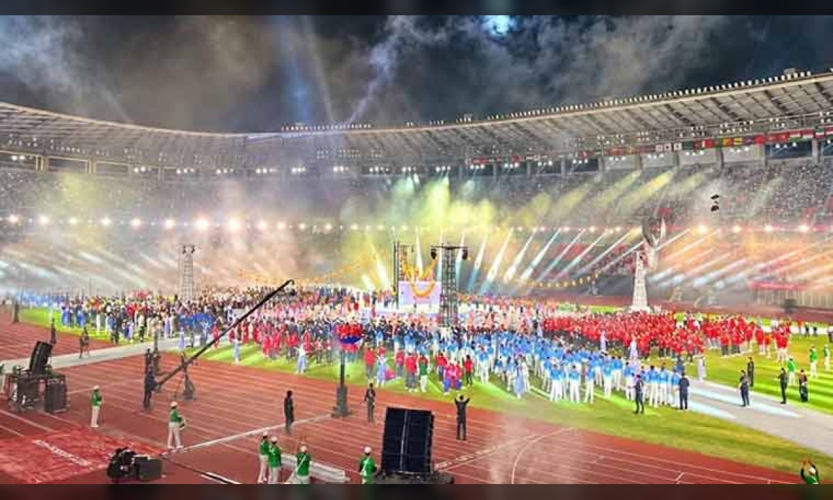 ایشین گیمز 2026 کی اختتامی تقریب کا ایک منظر