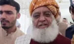 مولانا فضل الرحمان پارلیمنٹ میں صحافیوں سے گفتگو کر رہے ہیں