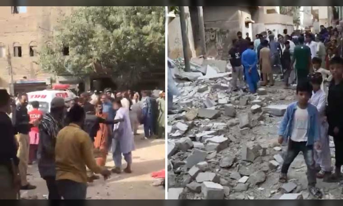 ملیر بکرا پیڑی میں دیوار گرنے کا مقام اور ریسکیو سرگرمیاں