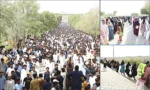 جامعہ سندھ جام شورو میں پری انٹری ٹیسٹ کے موقع پر امیدواروں کی بڑی تعداد کی آمد کا منظر